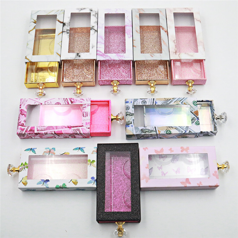 

Multi Color Butterfly Marble Dollars Printing Eyelashes Packing Box 3D Mink Packaging Case with Tray