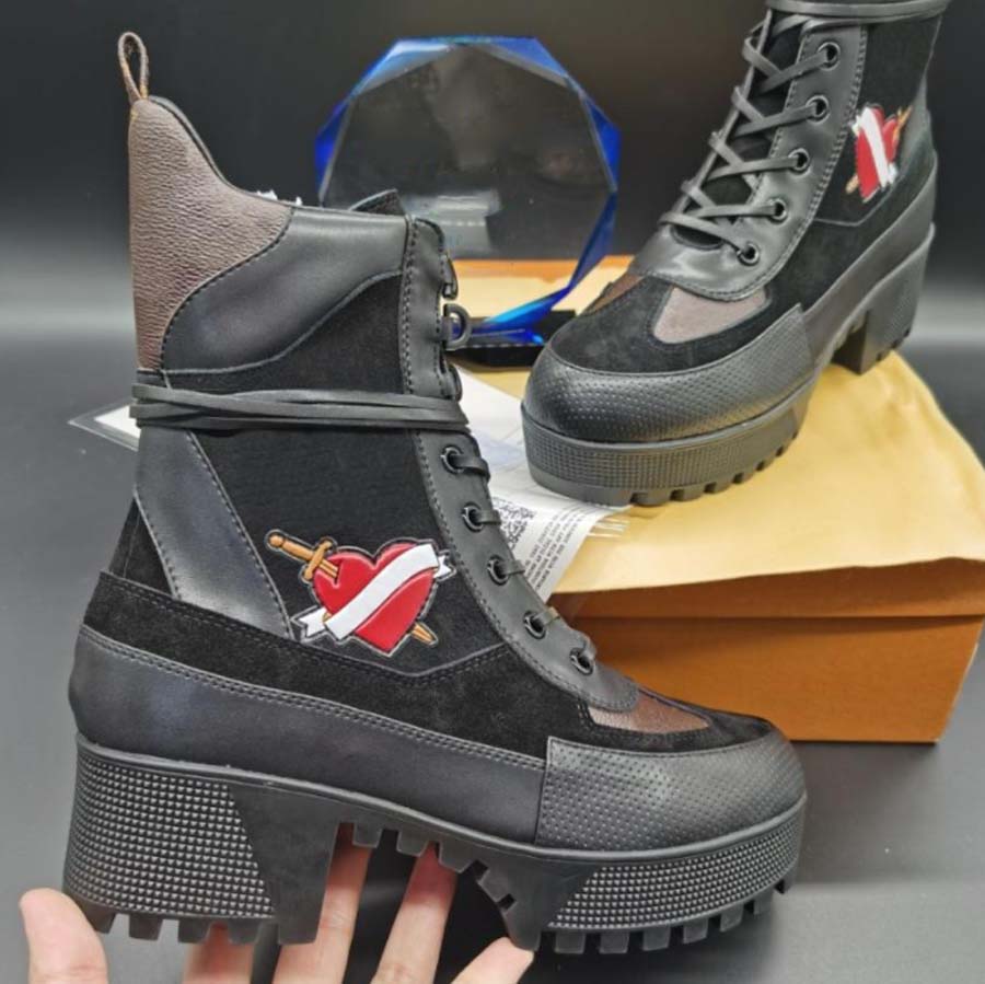

Classics Exquisite Leather Platform Designer boots Martin Women Boot High Heels And Genuine Outdoors fashion booties by shoe10 02, #22