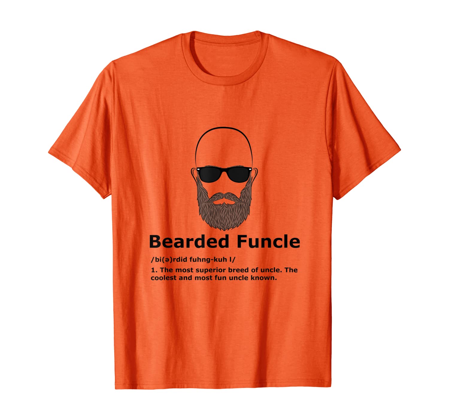 

Mens Bearded Funcle Shirt Funny Bald Uncle Definition T-Shirt, White;black