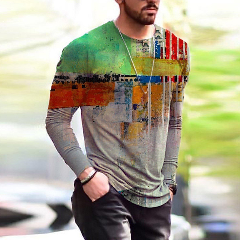 

2021 New Long Outdoor Camouflage Quick-drying Full Sleeve Printed T-shirt Men's Shirts Clothing 7h00, Orange