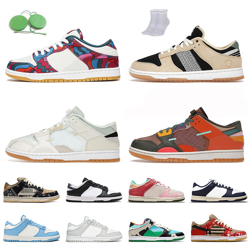 

Fashion Women Mens 2022 Dunks Low Running Shoes Parra Abstract Art Rooted In Peace Scrap Sea Glass Archeo Brown White Black Paisley With Socks Trainers UNC Sneakers, B48 dusty olive 36-45