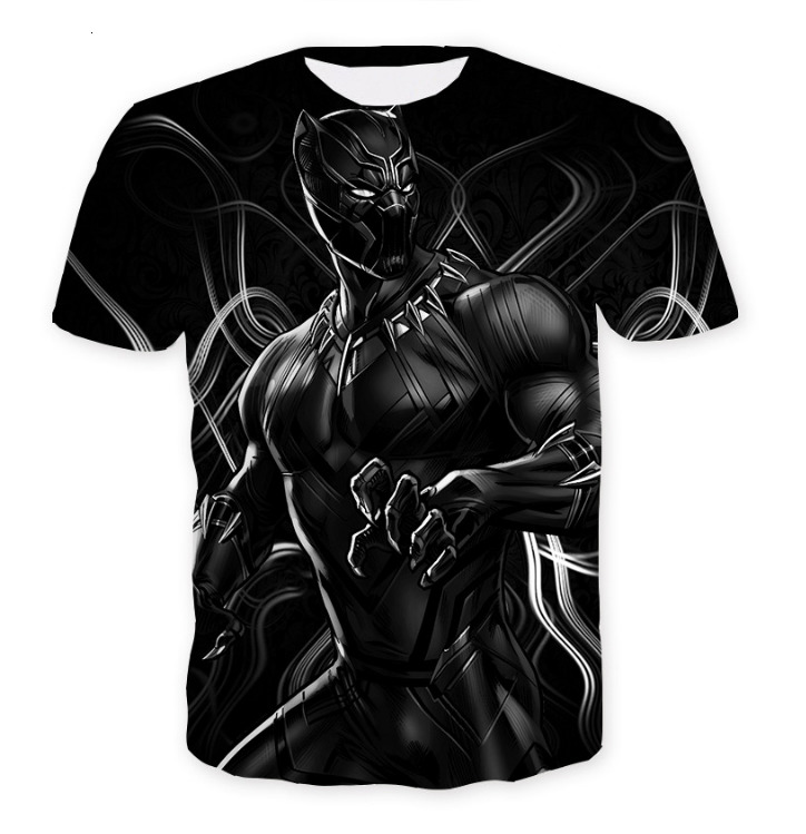 

2021 New 3d Printed Black Panther Shirt for Casual Fashion Tees Tops Short Sleeve Plus Men t Shirts Wakanda Forever Ec3v, White;black
