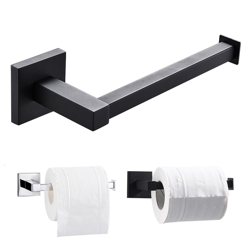 

2021 New Square Roller Holder Chrome Toilet Paper Bar Modern Fixture on Wall Washboard Hanger Accessories Bathroom Papers 6vxe