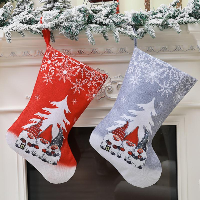 

Christmas Decorations Year Stocking Santa Claus Deer Snowman Socks Candy Bag For Home Navidad Tree Decor