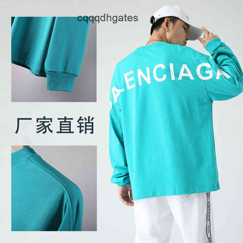 

balencaigas mens luxurys designers hoodies italy brand Verified Gaoding B's new large round neck sweater 320G high-density double yarn combed cotton a Unisex, Light blue
