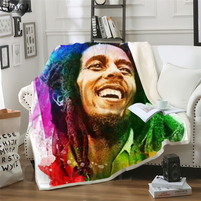

CLOOCL Hot Reggae Singer Bob Marley 3D Print Casual Style Air Conditioning Blanket Sofa Teens Bedding Throw Blanket Plush Quilt