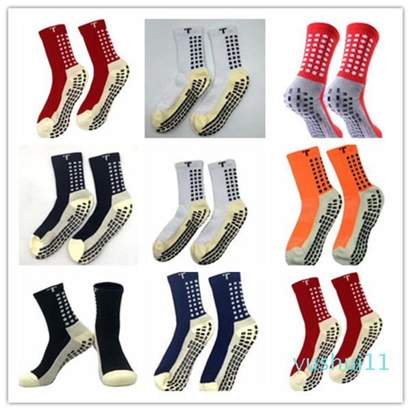 

mix order 2021/22 sales football socks non-slip football Trusox socks men's soccer socks quality cotton Calcetines with Trusox, Red