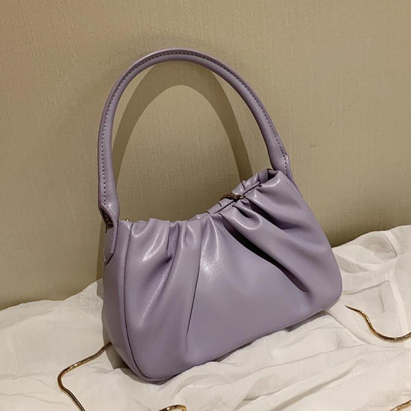 

Elegant Female Pleated Tote bag 2021 Fashion New High quality Soft Leather Women's Designer Handbag Chain Shoulder Messenger Bag, Blue
