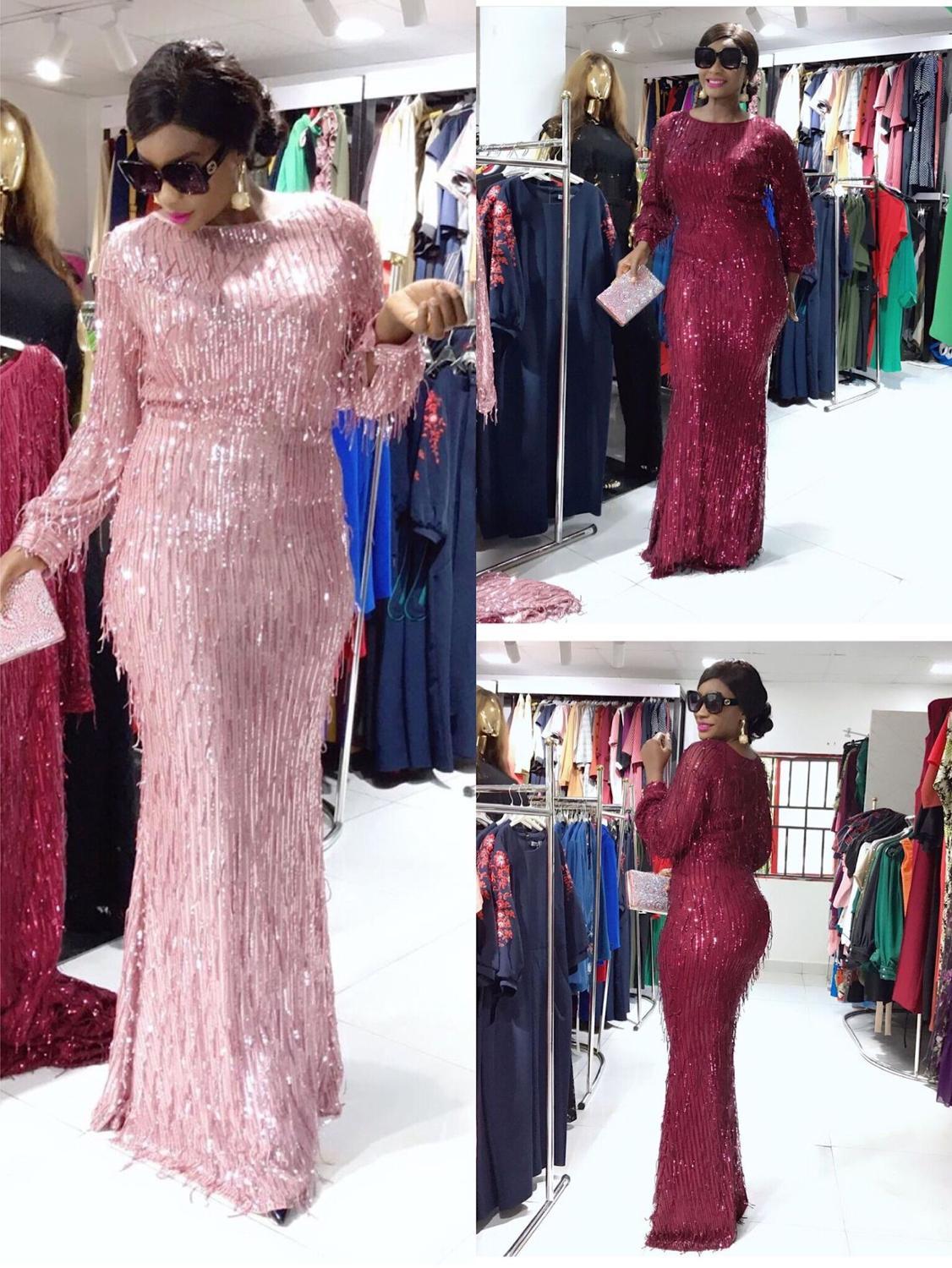 

2021 New Arabic Dark Red Mermaid Evening Es Vestidos Fiesta De Noche African Black Girls Women Formal Prom Gowns 0c4a, Pink