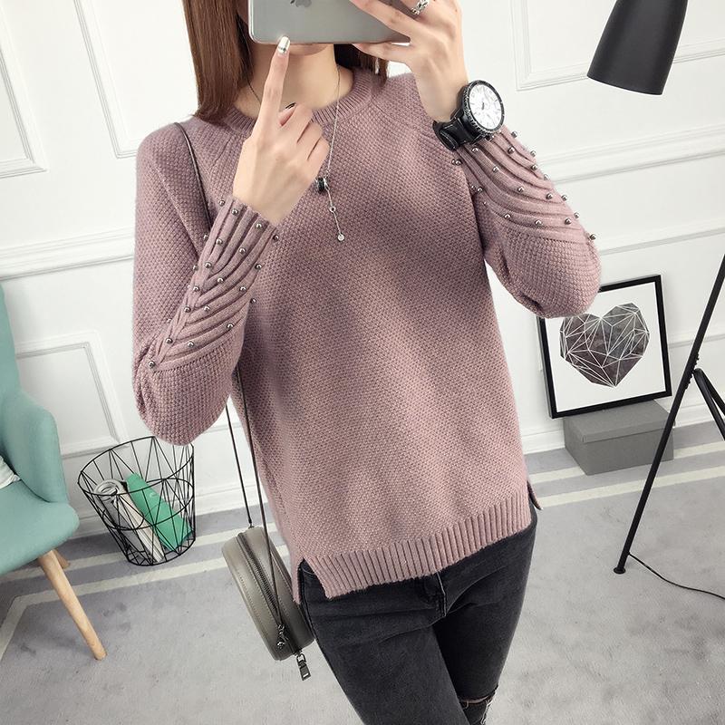 

Women' Sweaters OHCLOTHING 2021 Spring Korean Short All-match Winter Sweater Knitted Shirt With Long Sleeves And Loose Women, B-w