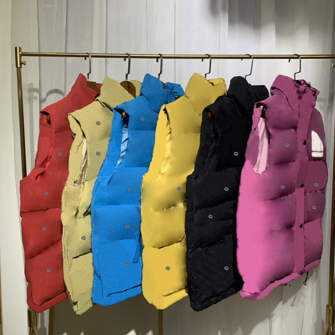 

Down Jacket Men Fashion Vests Rainbow Letter Print Outerwear Keep Warm Hip Hop Unisex Coats Sleeveless High Quality Couple Jackets Vest, Orange
