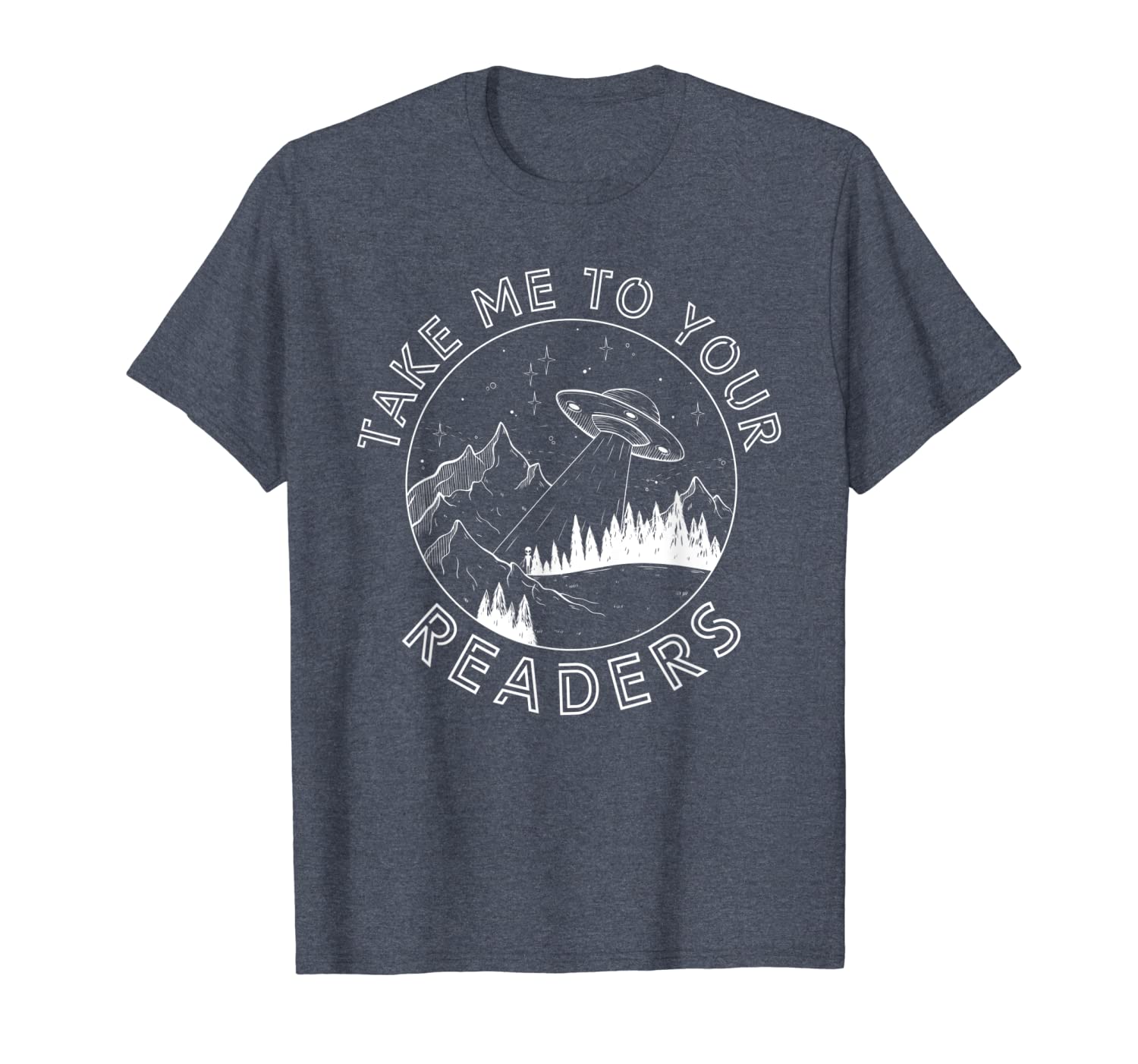 

Alien Reading English Teacher Library Alien Space T-Shirt, White;black