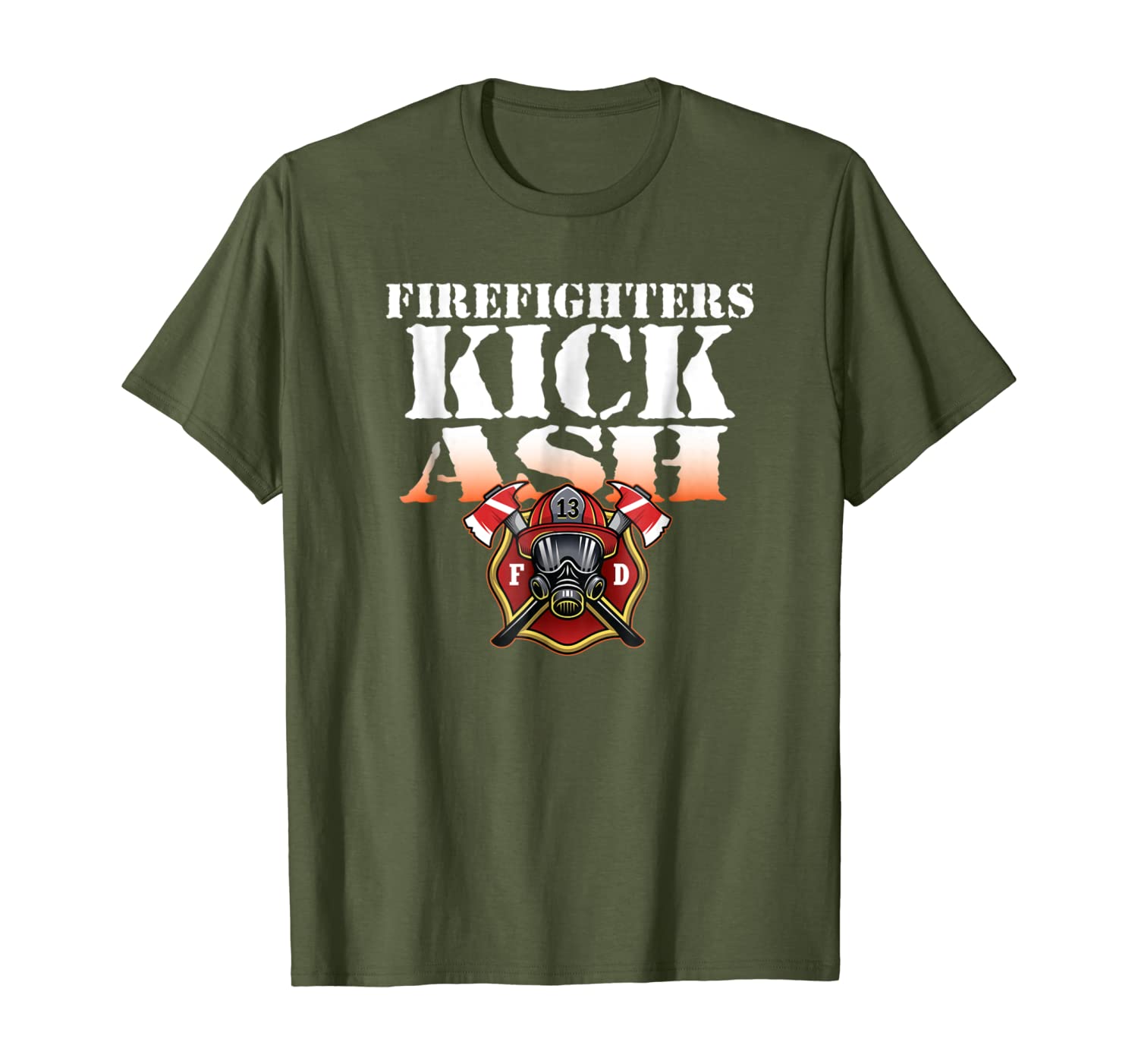 Firefighters Funny Kick Ash Firemen&#039;s T-Shirt-image-703608592