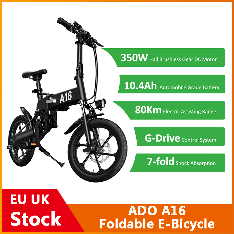

[EU UK Stock] ADO A16 Foldable Electric Bicycle 16'' Tire 350W DC Motor 25km/h Max Speed Men Women City BIke Mountain ebike