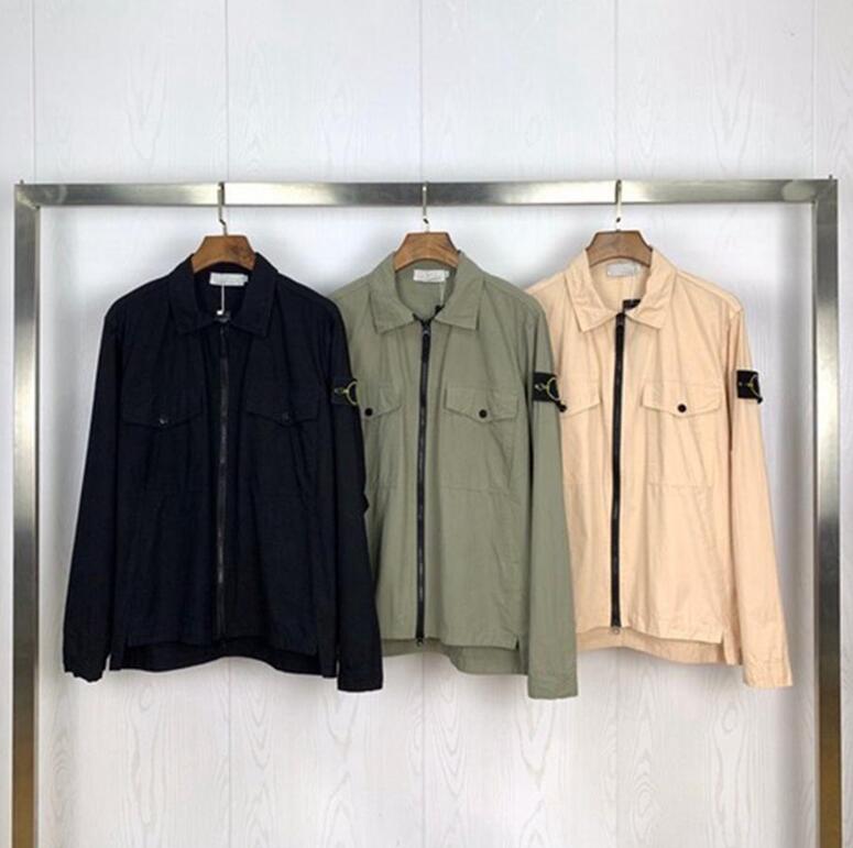 

21SS Spring Collection Compass Badge Patched Men Women Cargo Jacket Hiphop Men Casual Turn-Down Collar Jacket And Coats 02801, Black;brown