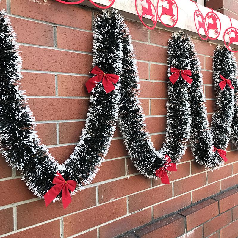 

Christmas Decorations 2M White Dark Green Cane Tinsel Ribbon Xmas Tree Garden Wall Hanging Ornaments Happy Year Living Room Decor