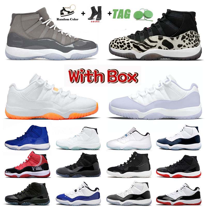 New Arrival Jumpman 11 11s Mens Designer Basketball Shoes Animal Instinct XI Citrus Violet Low Legend Blue Cool Grey Concord High Space Jam Sport