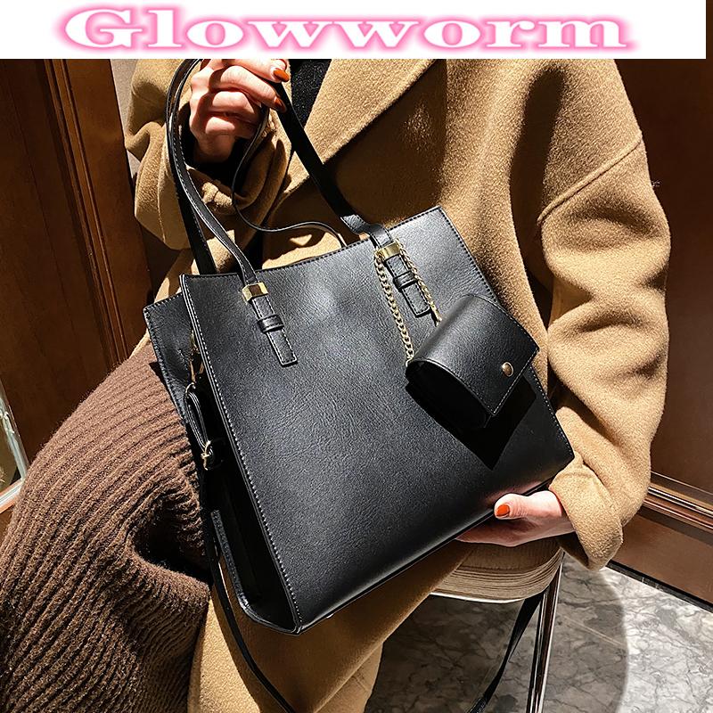 

Autumn and winter large capacity tote bag 2021 new fashion texture portable women's designer shoulder travel messenger bag, Black