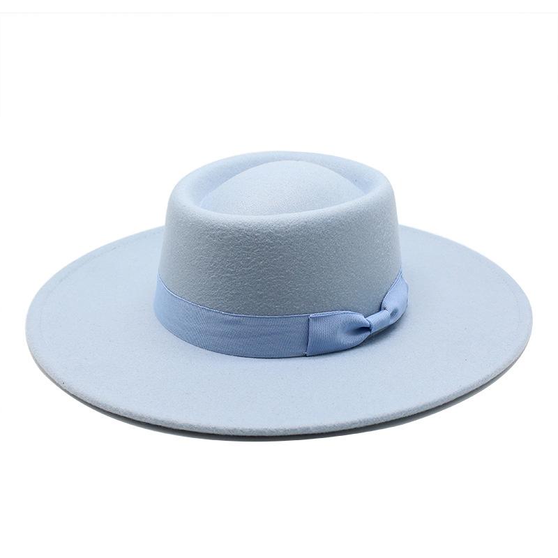 

Wide Brim Hats Fedora Hat For Men Women 9cm Solid Color Big Jazz Top Autumn Winter Ladies Concave Black Felt Panama, 07