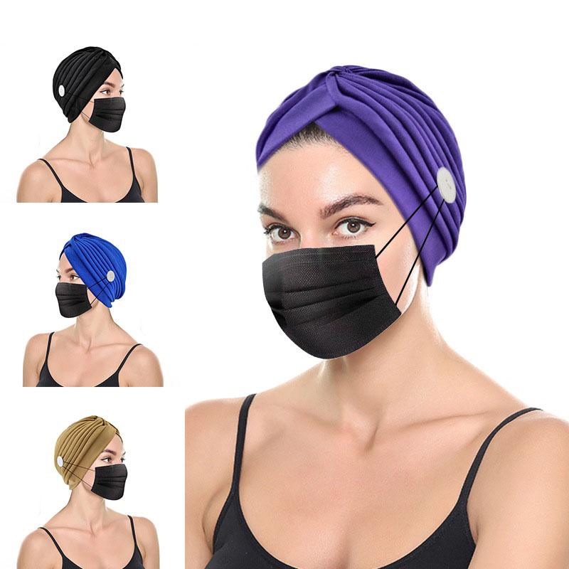 

Beanie/Skull Caps Turban Chemo Cancer Ca P With Button Pre-Tied Knot Pleated Headwrap Beanie Soft Sleep Hat Headcover Unlimited Slouchy Snoo, Black