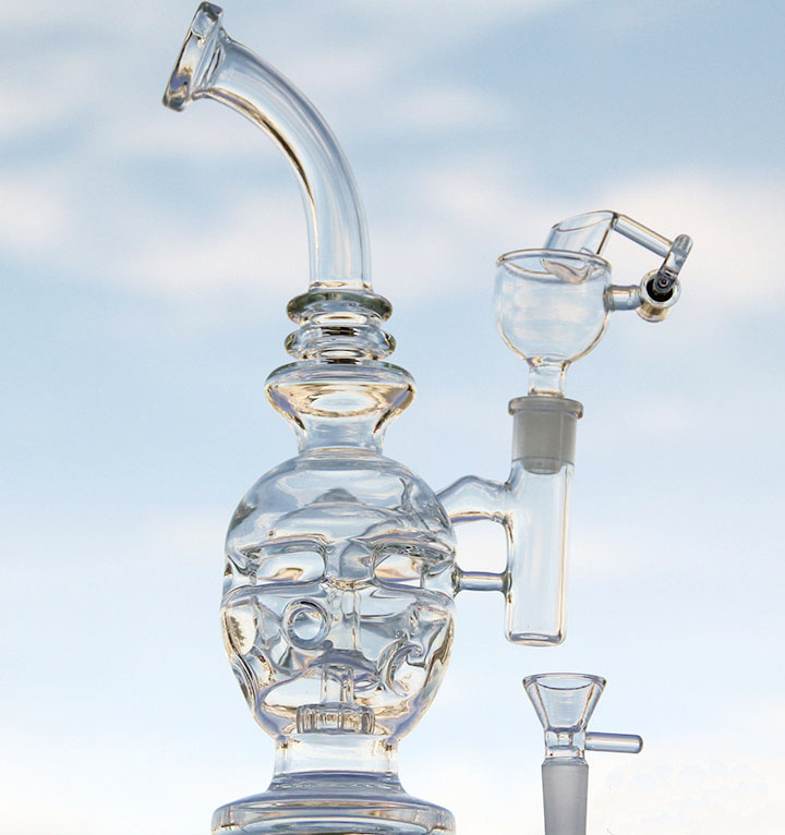

New pyrex bong recycler dab rig oil rig glass water pipe 10 inch fab egg heady glass bubbler with 14.4mm joint