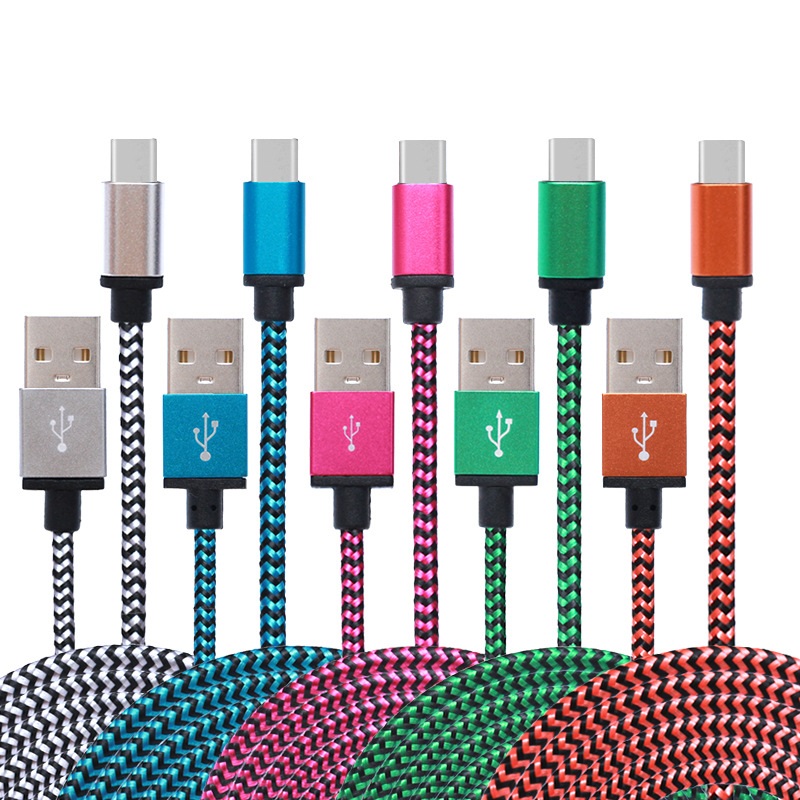 

High Speed USB C Cables Type Charging Cord Metal Housing 2A Data Braided Micro V8 Fast Charger for Mobile Phone Samsung S22 S21 S8 S7 Xiaomi 7 8 11 12 Google 6 Android Braid, Mixed color