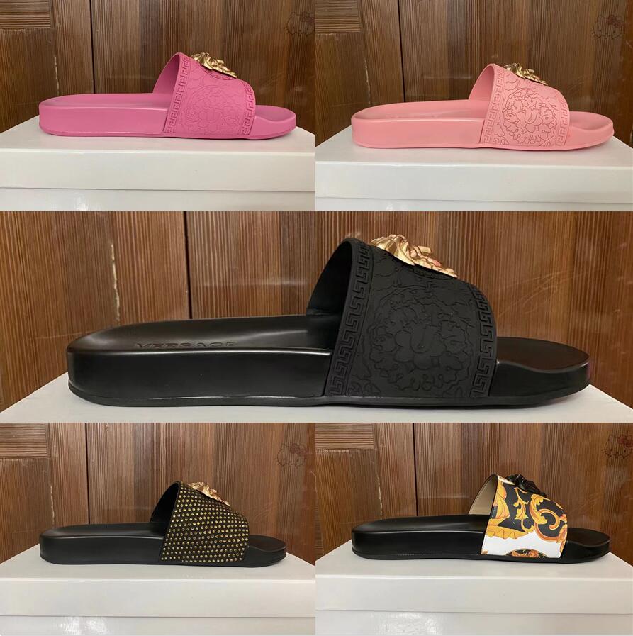 

Classics sandals Designer Slippers slides Floral brocade Gear bottoms Flip Flops men women striped Beach causal slipper