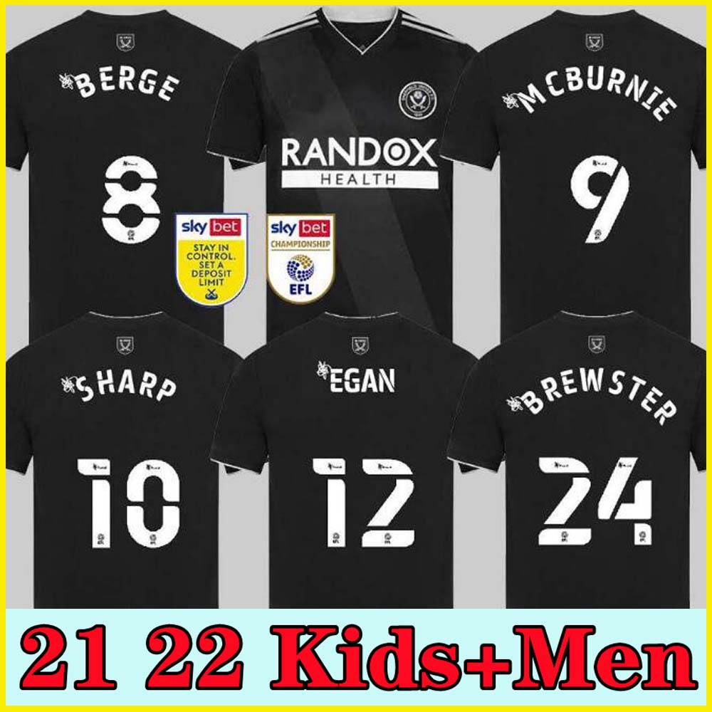 

21 22 Sheffield Soccer Jerseys Berge Mousset United 2021 2022 McBurnie Lundstram Fleck Norwood Sharp Men Adult Kits Kits Thai Football Skirt