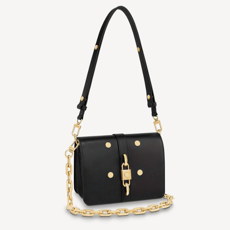 

RENDEZ-VOUS Women Luxurys Designers Crossbody Bag Genuine Leather Chain Handbags Purses Lady Shoulder Bags 22*17cm BAGS19110, Black no flowers