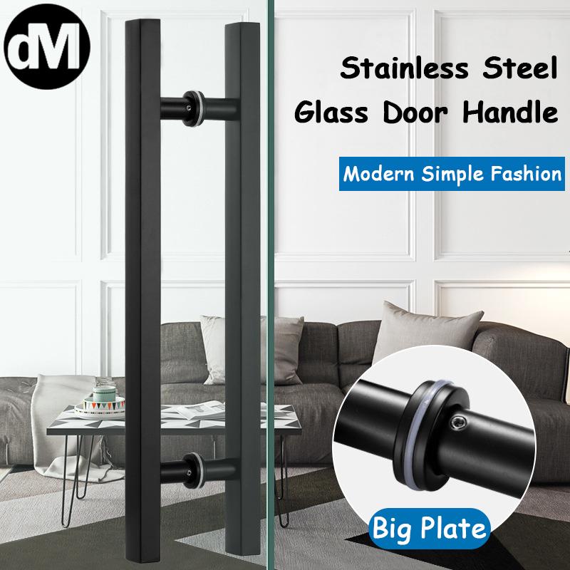 

Handles & Pulls DM 2pcs/Set Black Silver Colors Multi-Size Glass Door Handle Stainless Steel 304 Square Wooden Doors Sliding El