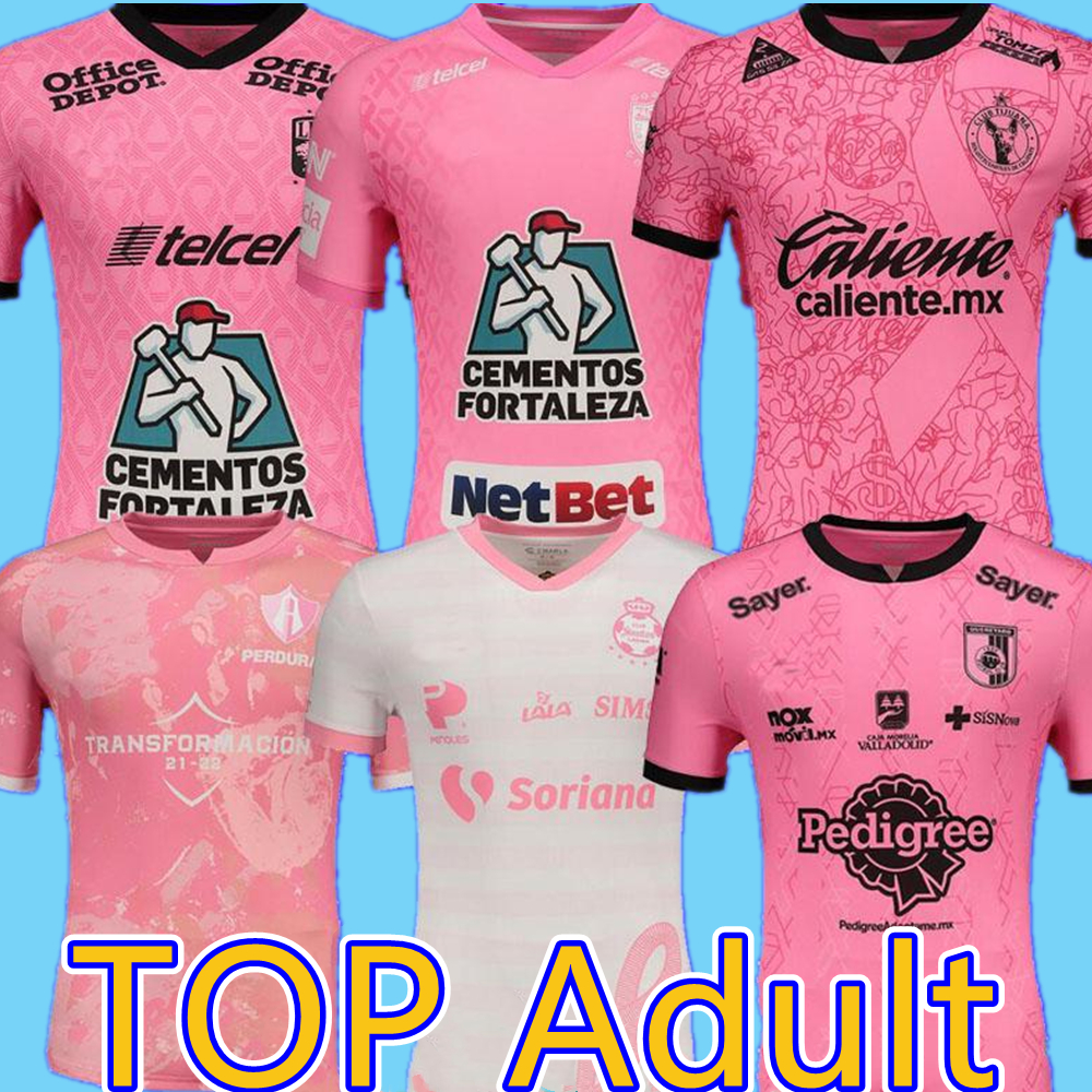 

jerseys Futbol Octubre Rosa 2021 Santos Laguna Queretaro Pachuca Xolos Tijuana Leon soccer jersey 2022 pink football shirts leon top thailan, Black;yellow
