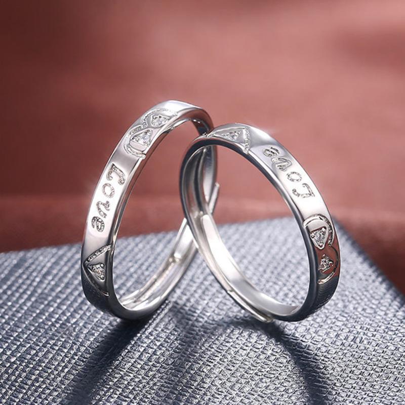 

Wedding Rings In Dongdaemun, South Korea, Romantic Couples, Men And Women Letter-turning Rings, Silver-plated Open Ring Accessories