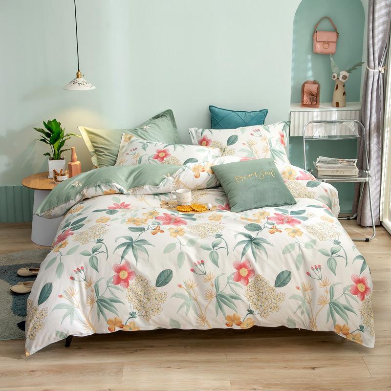

Bedding Sets Sun Flower Set Fashion Double Design Skin-Friend Cotton Fabric Quilt Cover Sheet Pillowcases Enjoy Soft Night Oceania