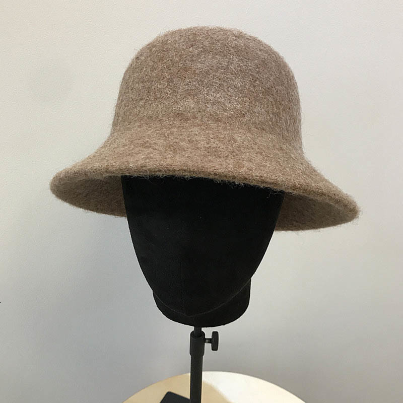 

2021 New Elegant Women Solid Color Winter Hat Vintage Style Cloche Fedora Bucket Thick Warm Wool Hats Ladies Church Derby Mezf, Black2