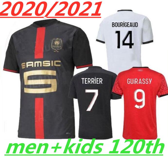 

120th Anniversary 20 21 Rennes Stade Rennais fc soccer Jerseys 2020 2021 CAMAVINGA GUIRASSY BOURIGEAUD Adult + Kids Kits football jersey, Black;yellow