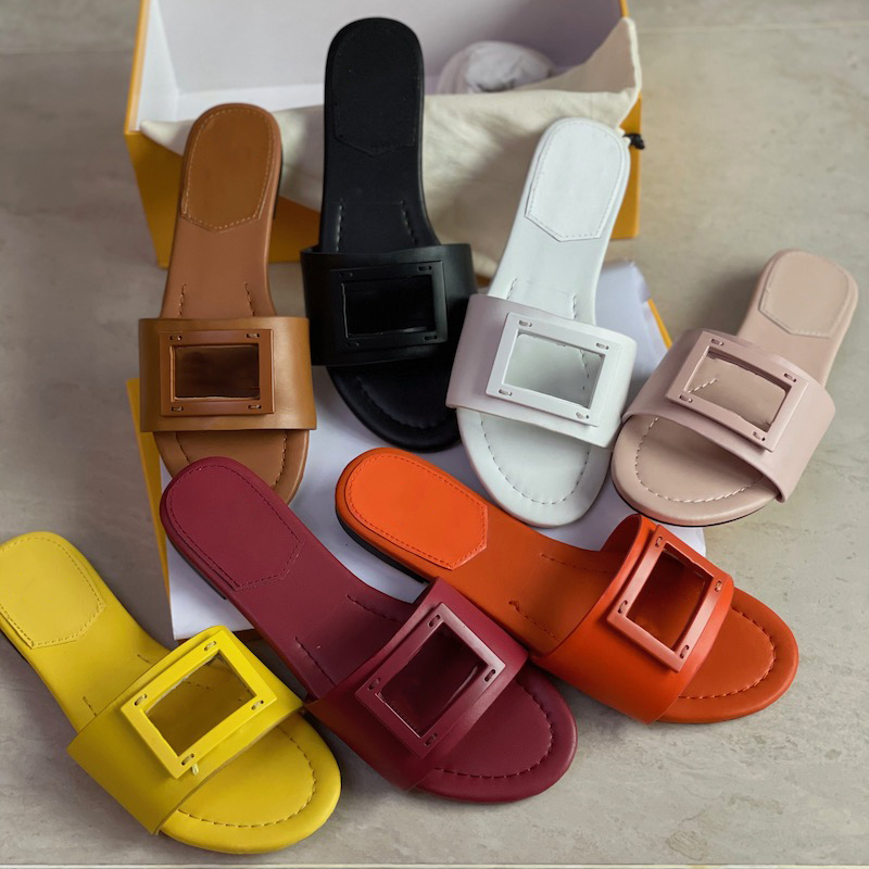 

2021 leather slides Slipper Women designer sandals Summer hollow out Flats Sexy letter Sandals Wide-band High heels Ladies Beach Flip Flops With Box 315, Sock