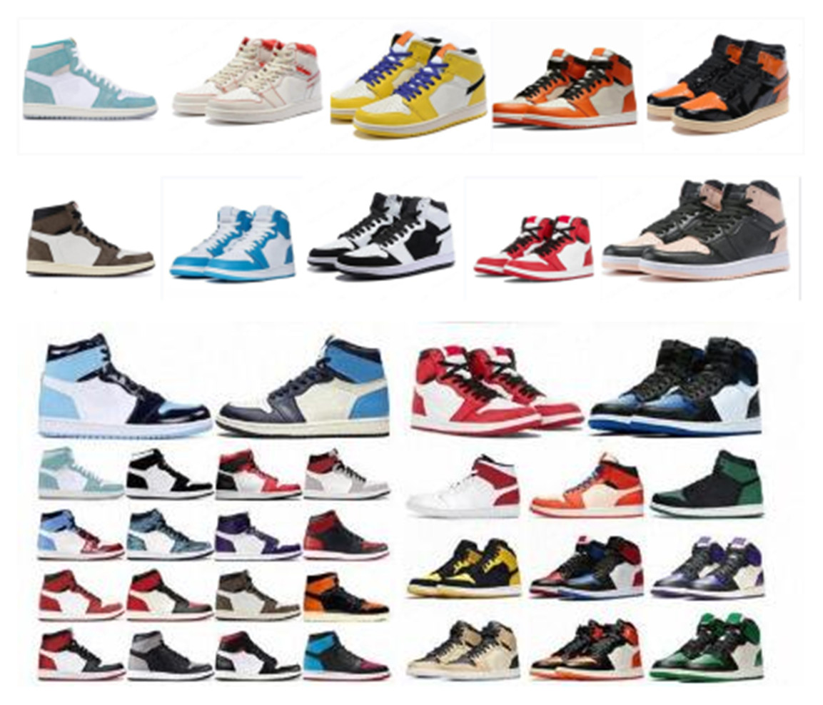 

Mens 1 high OG basketball jordan1s shoes 1s University Blue electro orange dark mocha bred shadow UNC twist men women Sneakers trainers 36-45, Customize