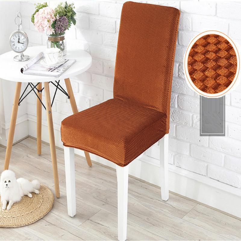 

1/2/4/6pcs Golden Velvet Chair Cover Household Antifouling Stretch For Kitchen Seat El Banquet Elastic Covers