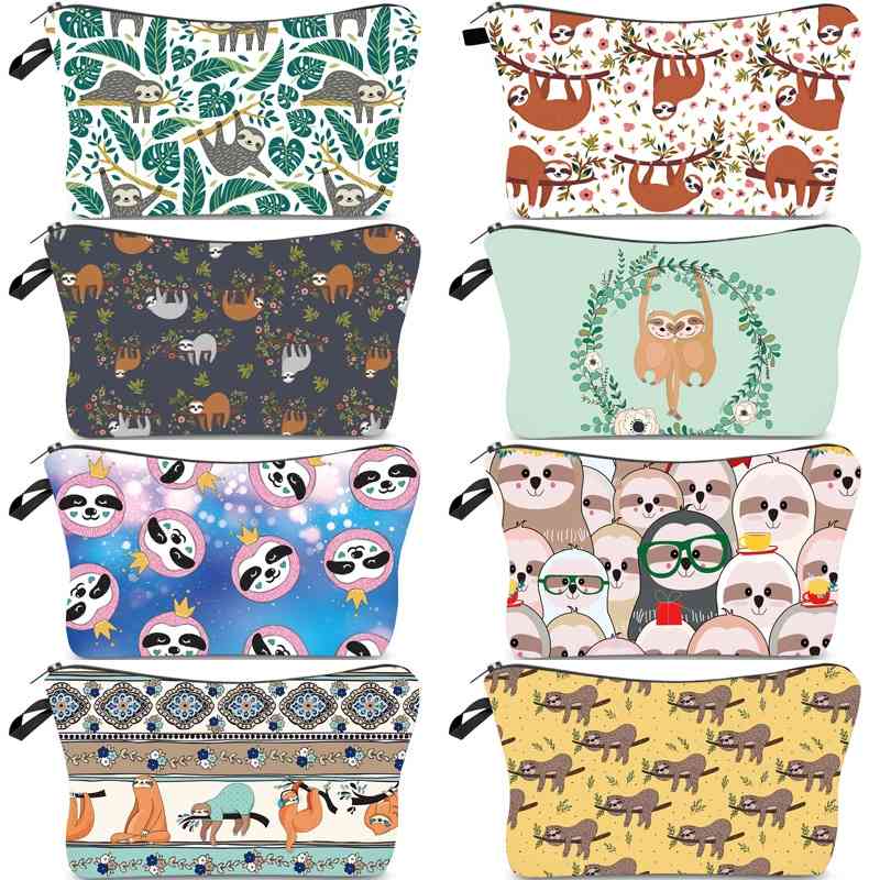 

Sloth printed cosmetic hand women's multifunctional travel storage bag, Hzb969
