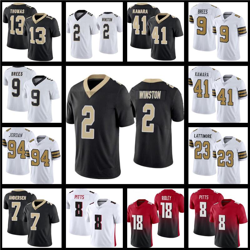 

2 Jameis Winston jersey 41 Alvin Kamara football 9 Drew Brees 7 Taysom Hill 23 Sanders Lattimore 8 Kyle Pitts 21 Todd Gurley II Matt Ryan 18 Ridley, Men jersey