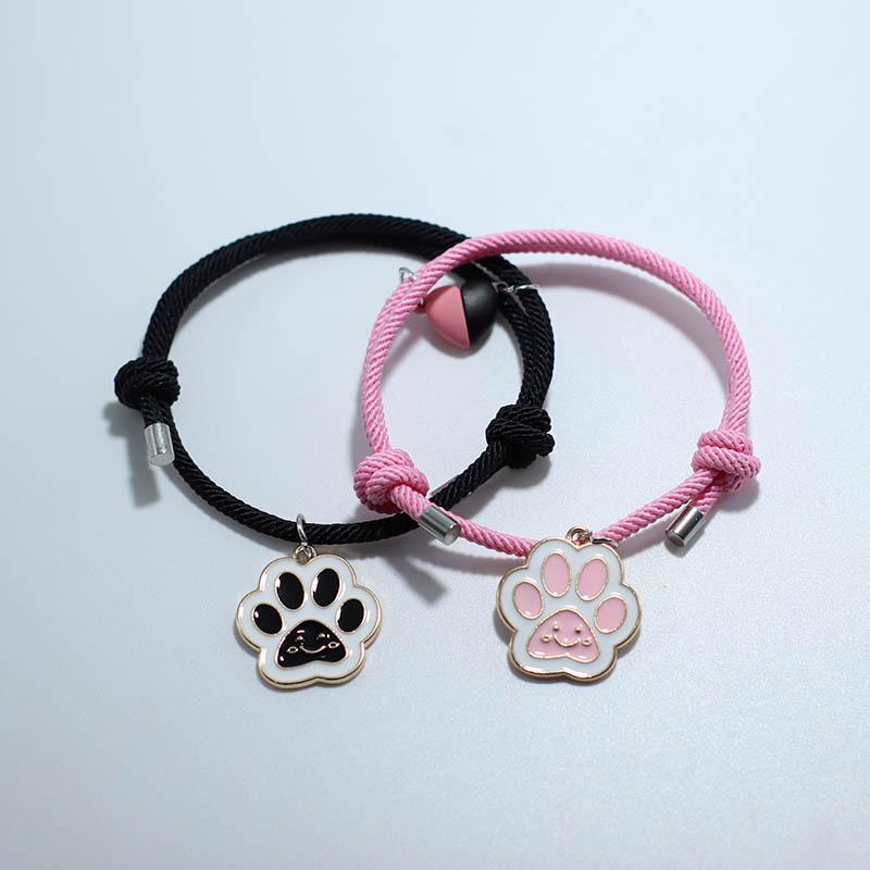 

Charm Bracelets Adjustable Fashion Milan Rope Bracelet Animals Dog Couple Braslet Yin Yang Heart Magnet Braclet Jewelry Puleras Bijoux