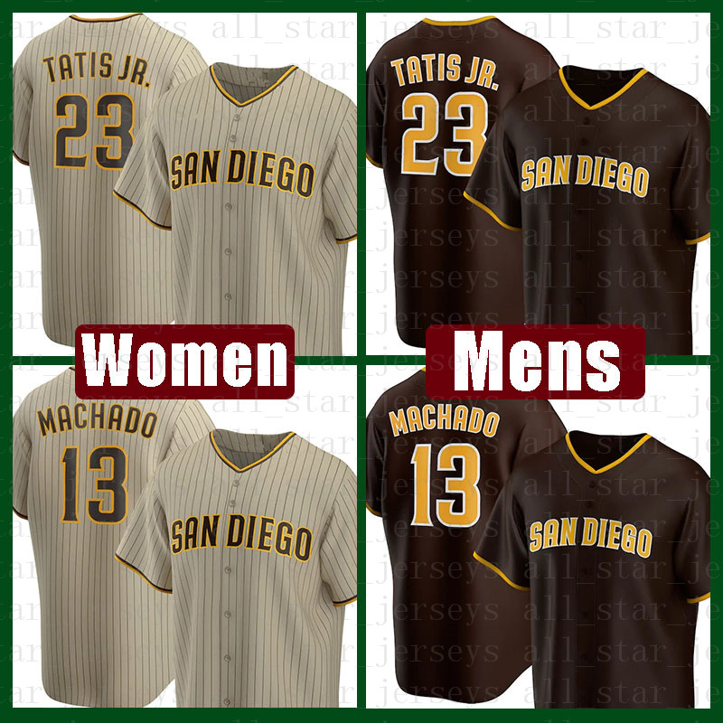 

23 Fernando Tatis Jr. Mens 13 Manny Machado Women San Diego Baseball Jersey Padres Tony Gwynn Trevor Hoffman Eric Hosmer Joey Lucchesi, Blue;black