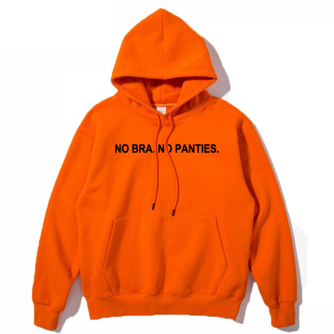 Autumn / Winter 2021 English Alphabet Printed Men's Hoodie with Plush Hoodie Bra No Fashion Slogan