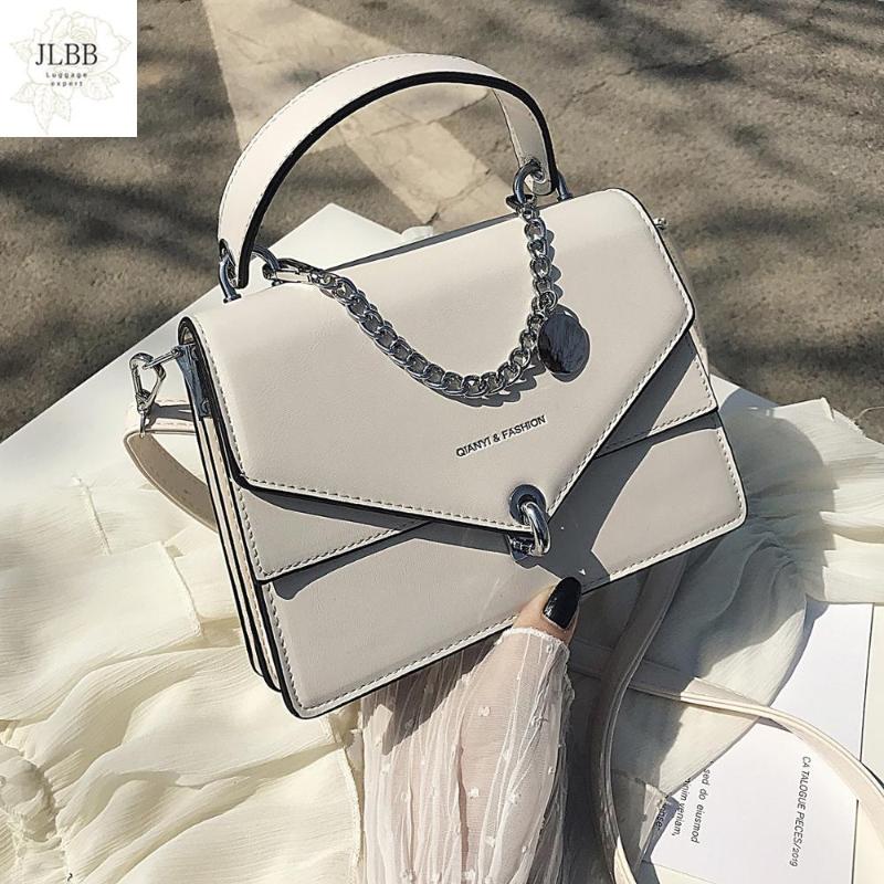 

fashion chains square women handbags designer letters shoulder bags luxury pu leather crossbody messenger bag female small flap, Beige