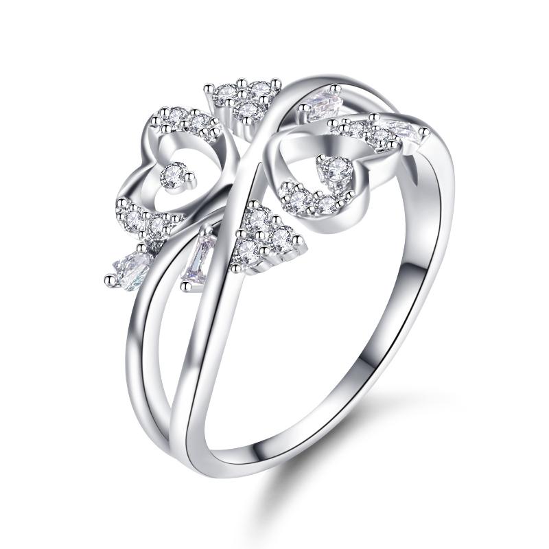 

Wedding Rings Love Heart Shape Cross Copper Womens Simple For Engagement Couple Girlfriend Jewelry Creativity Gift Wholesale