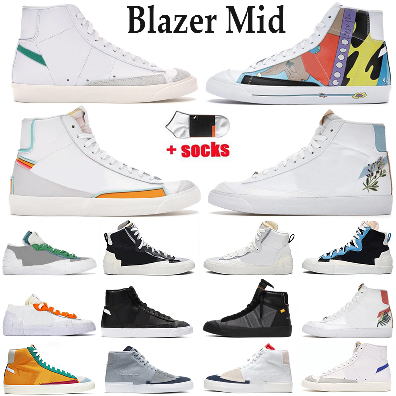 

Blazer mid 77 vintage mens women running shoes Multi Suede Pacific Snakeskin Flora Pack Maize Navy Kumquat Platform Trainers sport sneakers outdoor, Color#24