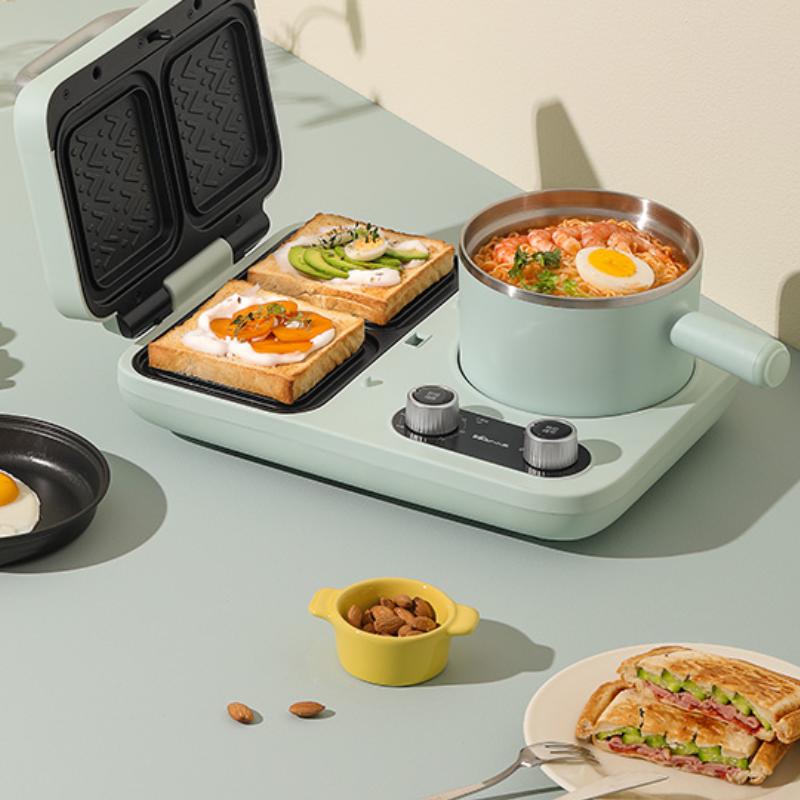 

Electric Skillets Waffle Maker Dorayaki Cake Breakfast Baking Machine Egg Omelette Oven Grill Pan Sandwich Toaster Bear/DSL-A13F1