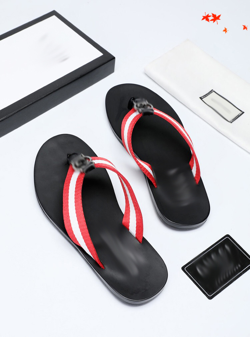 

2021 Slipper Designer Slide Summer sandals Fashion Men Beach Indoor Flat Flip Flops Leather luxurys Shoes mens Slippers with box Size 39-45 -H167, Black