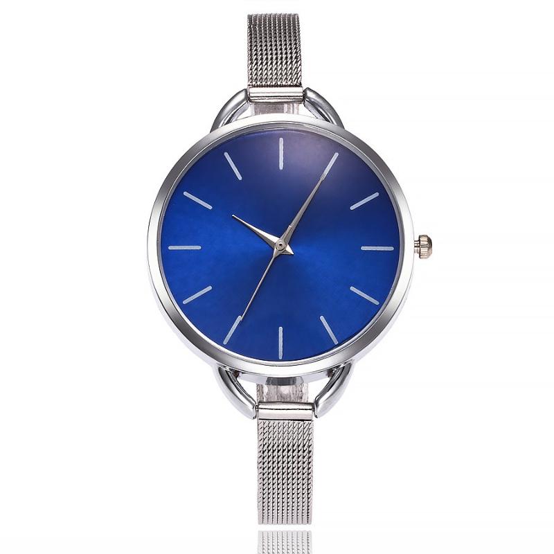 

Wristwatches 2021 Alloy Quartz Women Watch Blue Glass Simple Design Fashion Top Brand Watches Clock Wristwatch Gift Relogio Feminino, Box