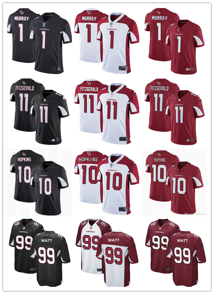 

Men Women Youth ArizonaCardinals11 Fitzgerald DeAndre 1 Kyler Murray 10 DeAndre Hopkins 99 J.J. Watt red custom Football Jersey, Black;red